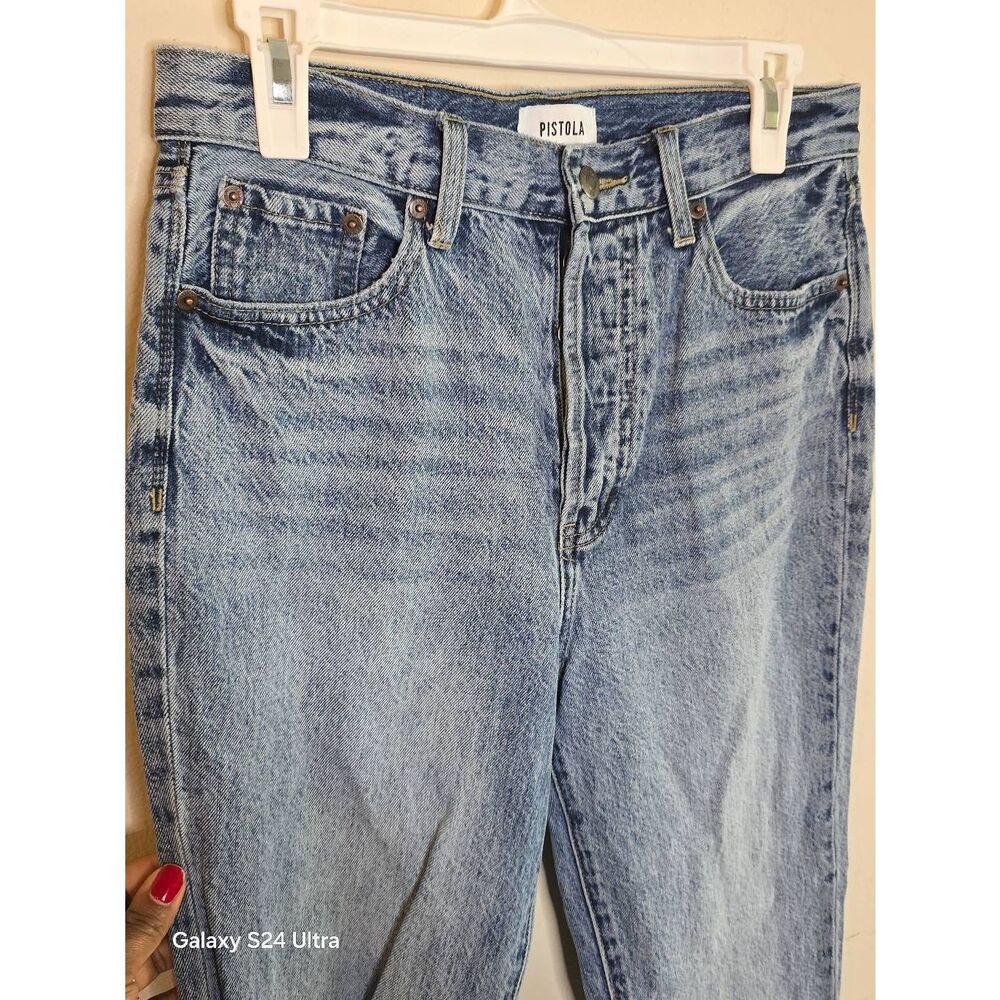 Pistola Women's Straight Leg Jeans Size 28 Ultra High Waist Button Fly Play Day - Picture 14 of 15